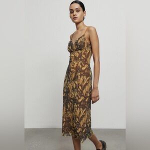 Urban Outfitters Brown and Gold Maxi Dress